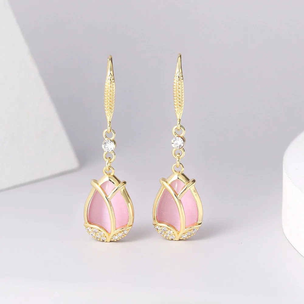 Aretes Tulipán Rosa - Imagen 2