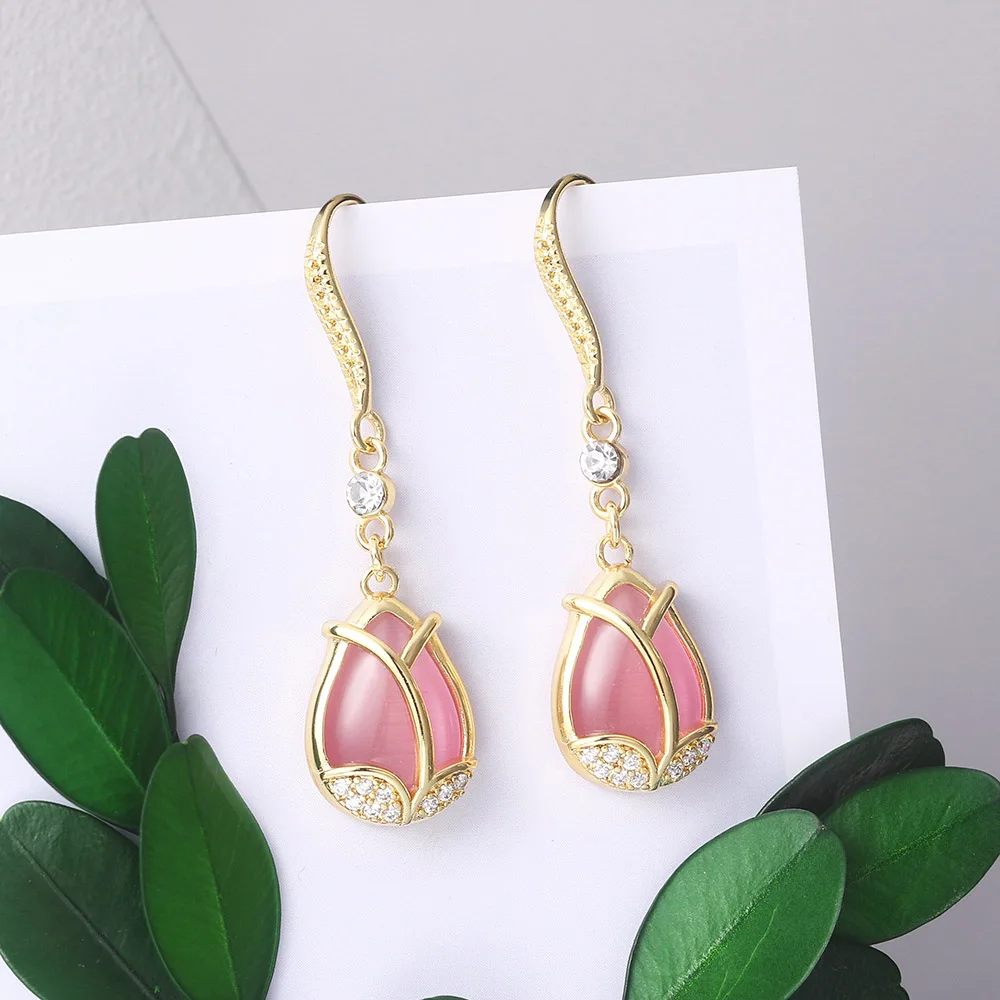 Aretes Tulipán Rosa - Imagen 3