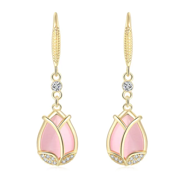 Aretes Tulipán Rosa